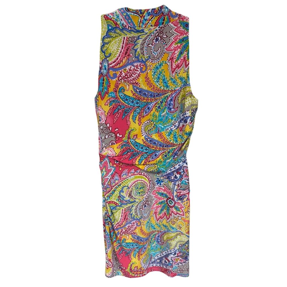Lauren Ralph Lauren Multi-color Paisley Faux Wrap Dress, 10 - Picture 3 of 7
